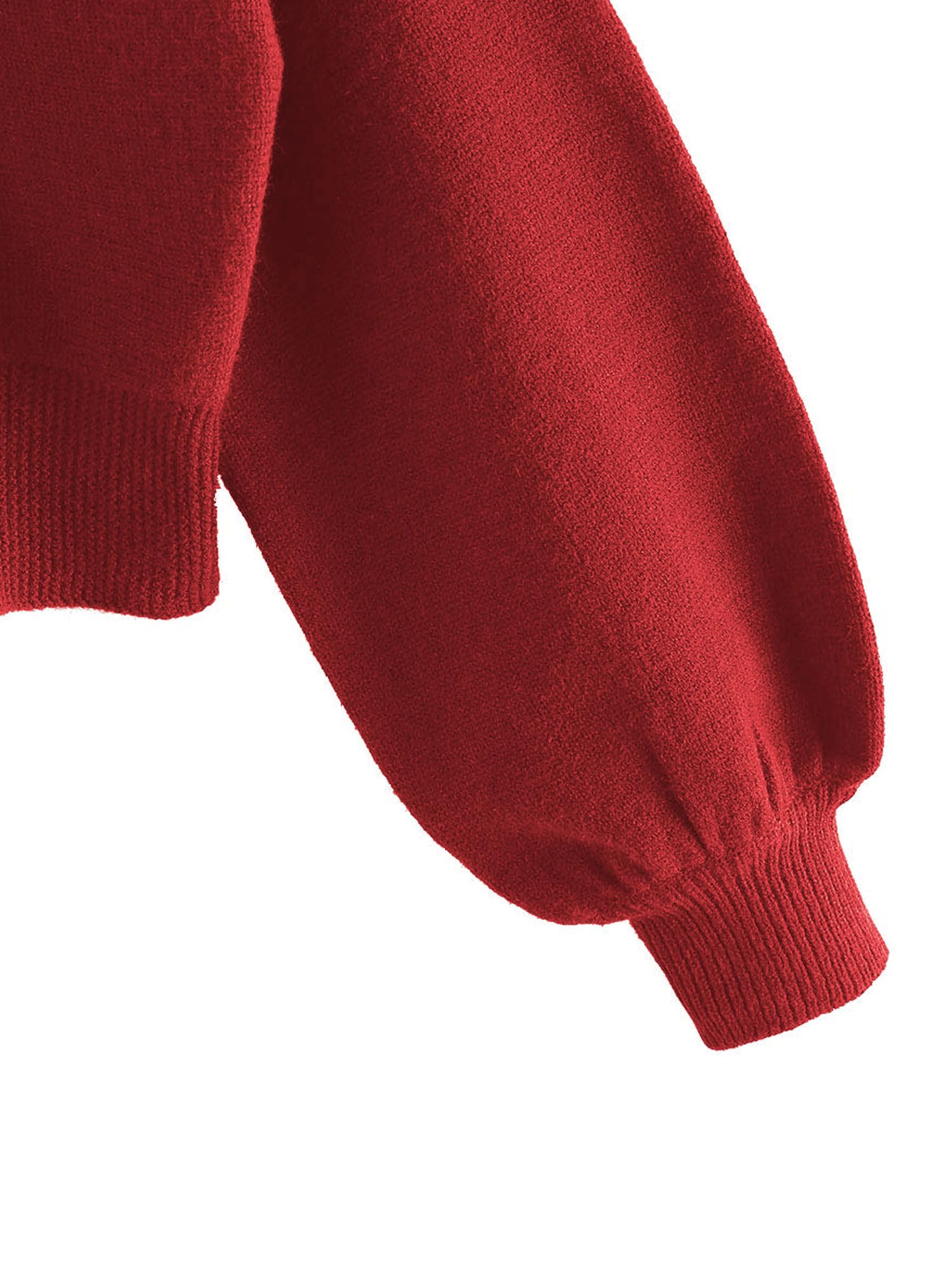 Foto 5 pulgar | Jersey Zaful Para Mujer Con Cuello En V Corto, Manga Larga, Rojo, Talla M - Venta Internacional.