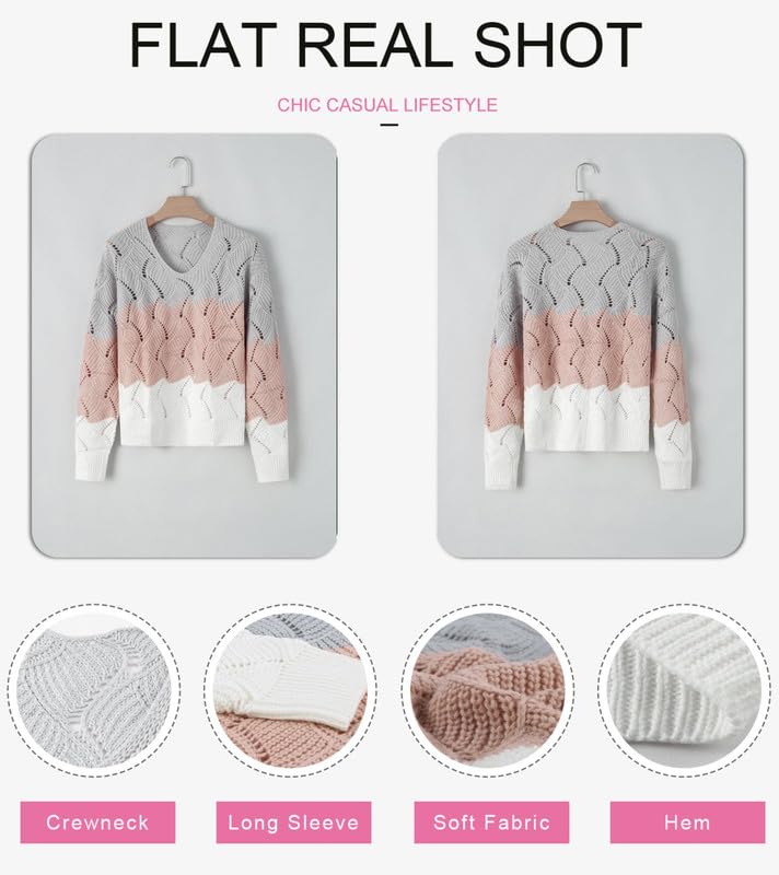 Foto 6 pulgar | Jersey Dokotoo Con Cuello En V Para Mujer Color Block Pink Talla M - Venta Internacional.