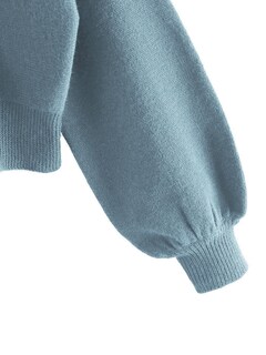 Foto 4 | Jersey Corto Zaful Con Cuello En V De Manga Larga Para Mujeres - Azul - Venta Internacional.