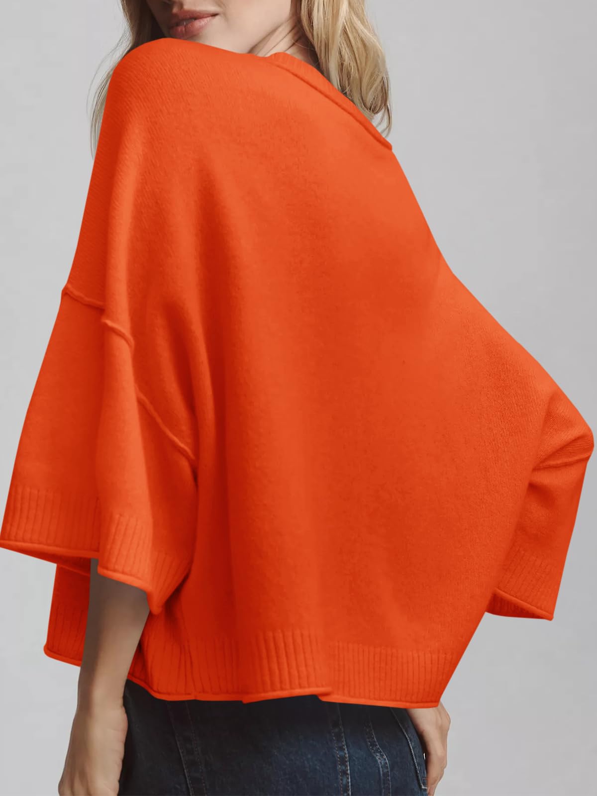 Foto 5 pulgar | Jersey Saodimallsu De Punto Naranja De Manga Corta Para Mujer - Venta Internacional.