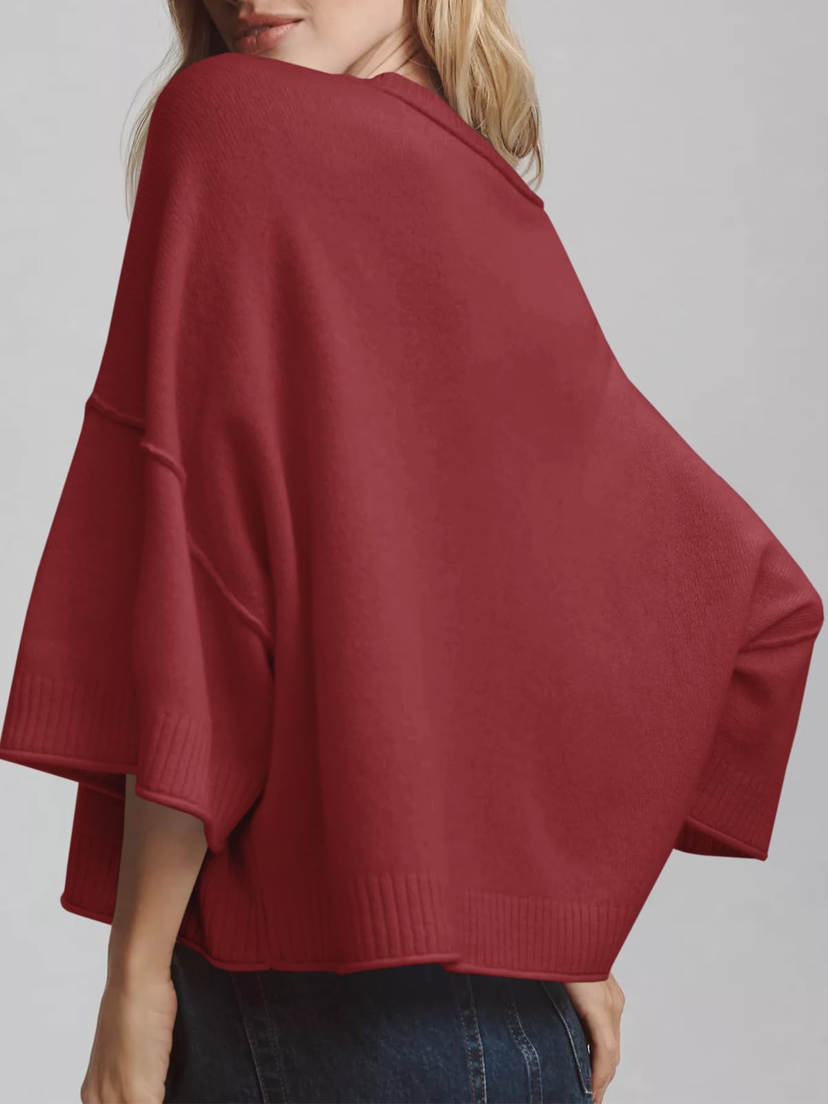 Foto 5 pulgar | Suéter De Manga Corta Saodimallsu Summer Oversized Red Women - Venta Internacional.