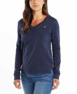 Foto 1 | Jersey Nautica Para Mujer, Sin Esfuerzo, Clase J, Cuello En V, Azul Marino - Venta Internacional.
