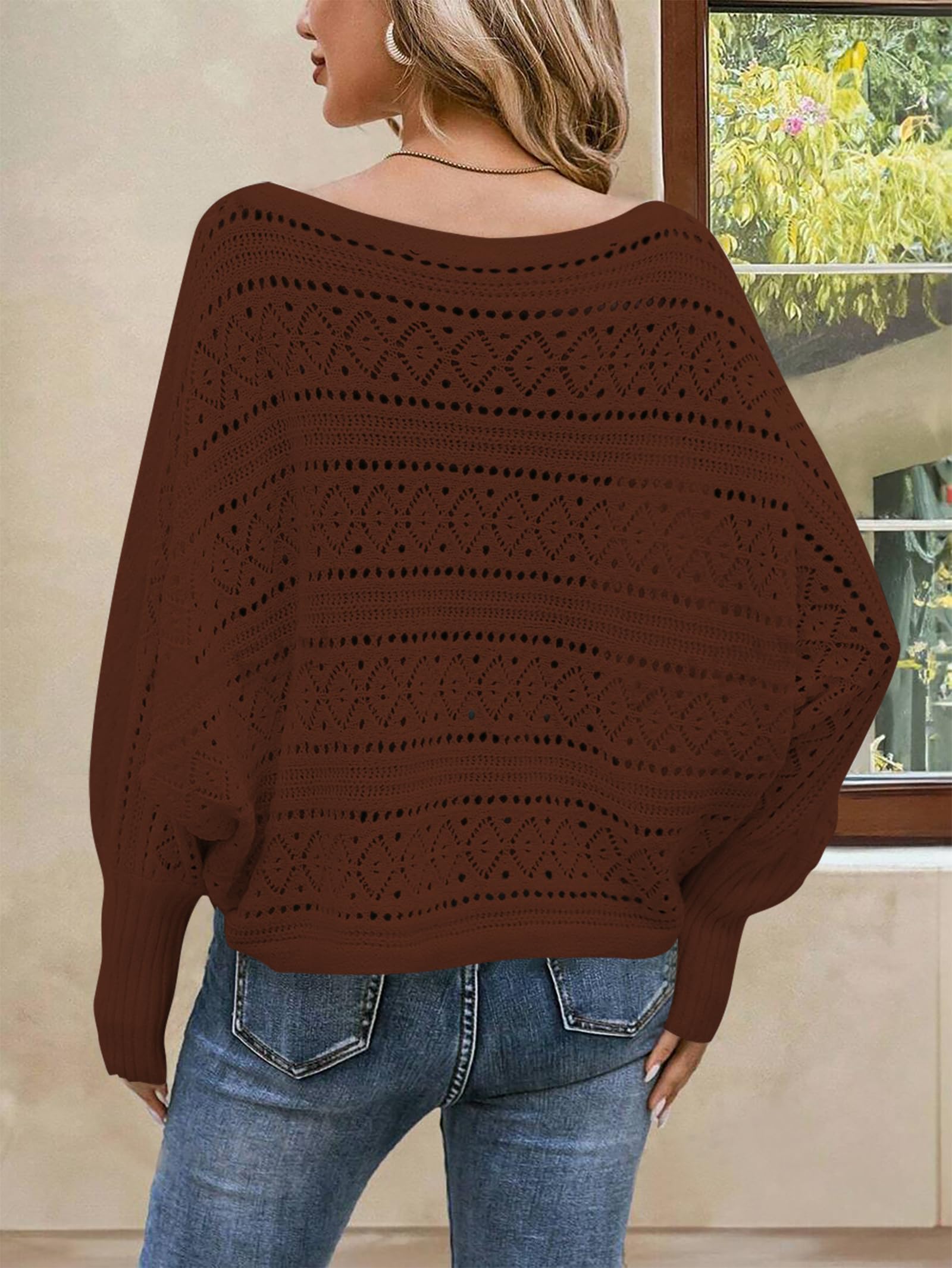 Foto 5 pulgar | Jersey Cakulo Para Mujer Con Hombros Descubiertos, Color Marrón, Talla Xl - Venta Internacional.