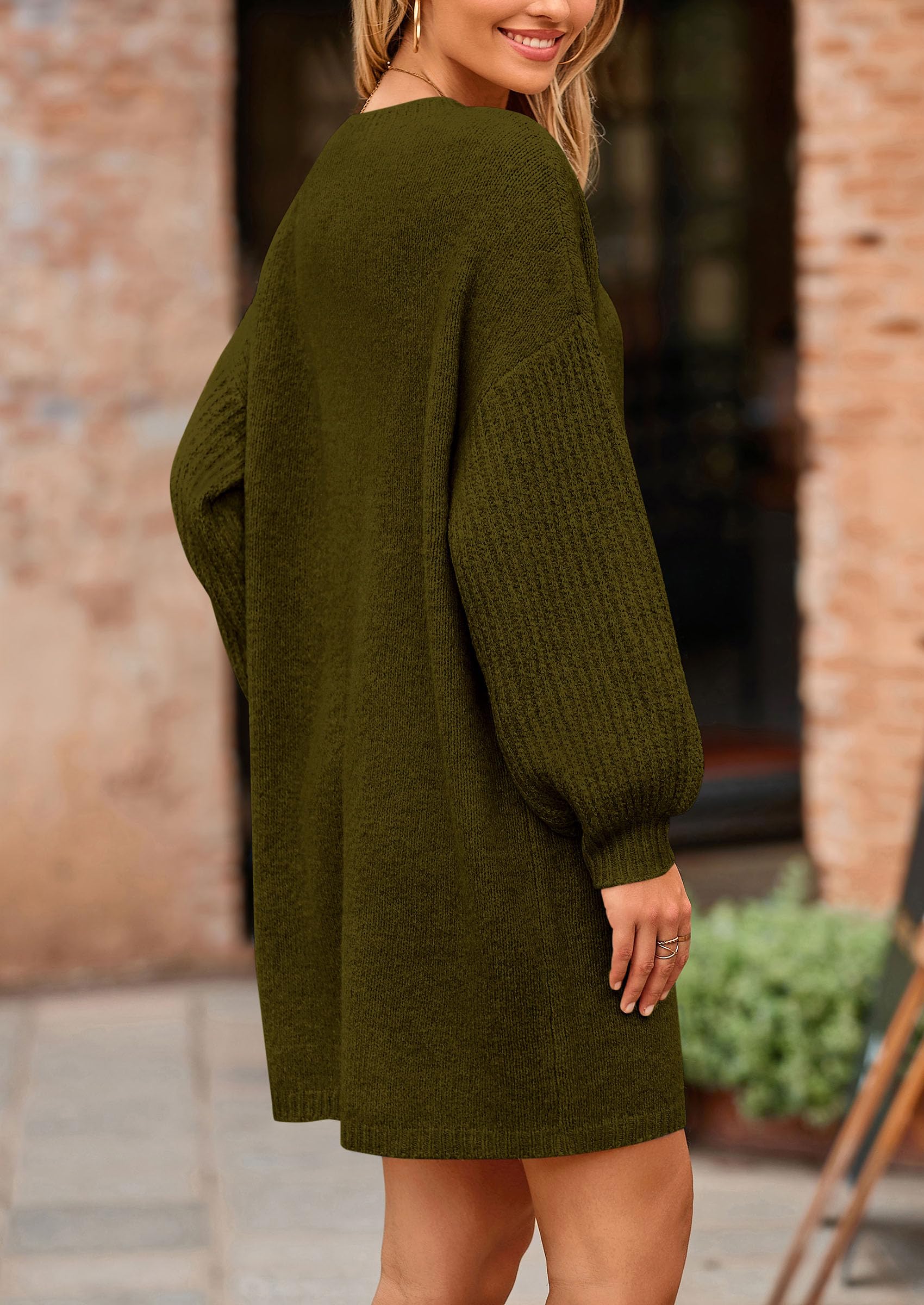 Foto 2 | Vestido Tipo Suéter Prettygarden Para Mujer 2024 Winter Army Green - Venta Internacional.