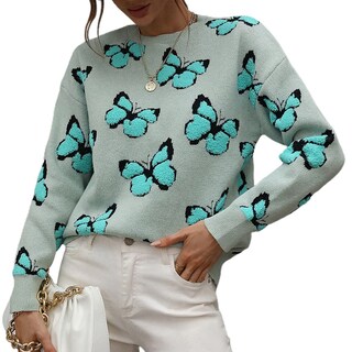 Foto 1 | Jersey Junboon Para Mujer Con Cuello Redondo Y Manga Larga Estampado - Venta Internacional.