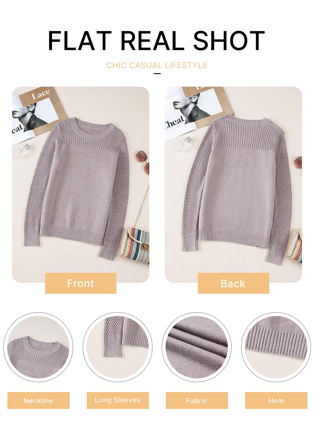 Foto 6 pulgar | Jersey Evaless Para Mujer, Casual, De Otoño, Tejido A Punto, Gris Ahumado - Venta Internacional.