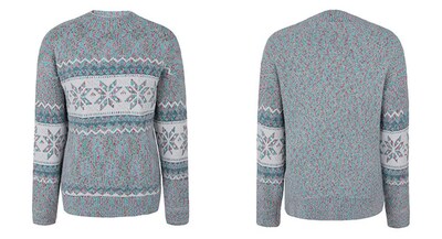 Foto 6 | Jersey Junboon Para Mujer Con Cuello Redondo Y Manga Larga Con Estampado De Copos De Nieve - Venta Internacional.