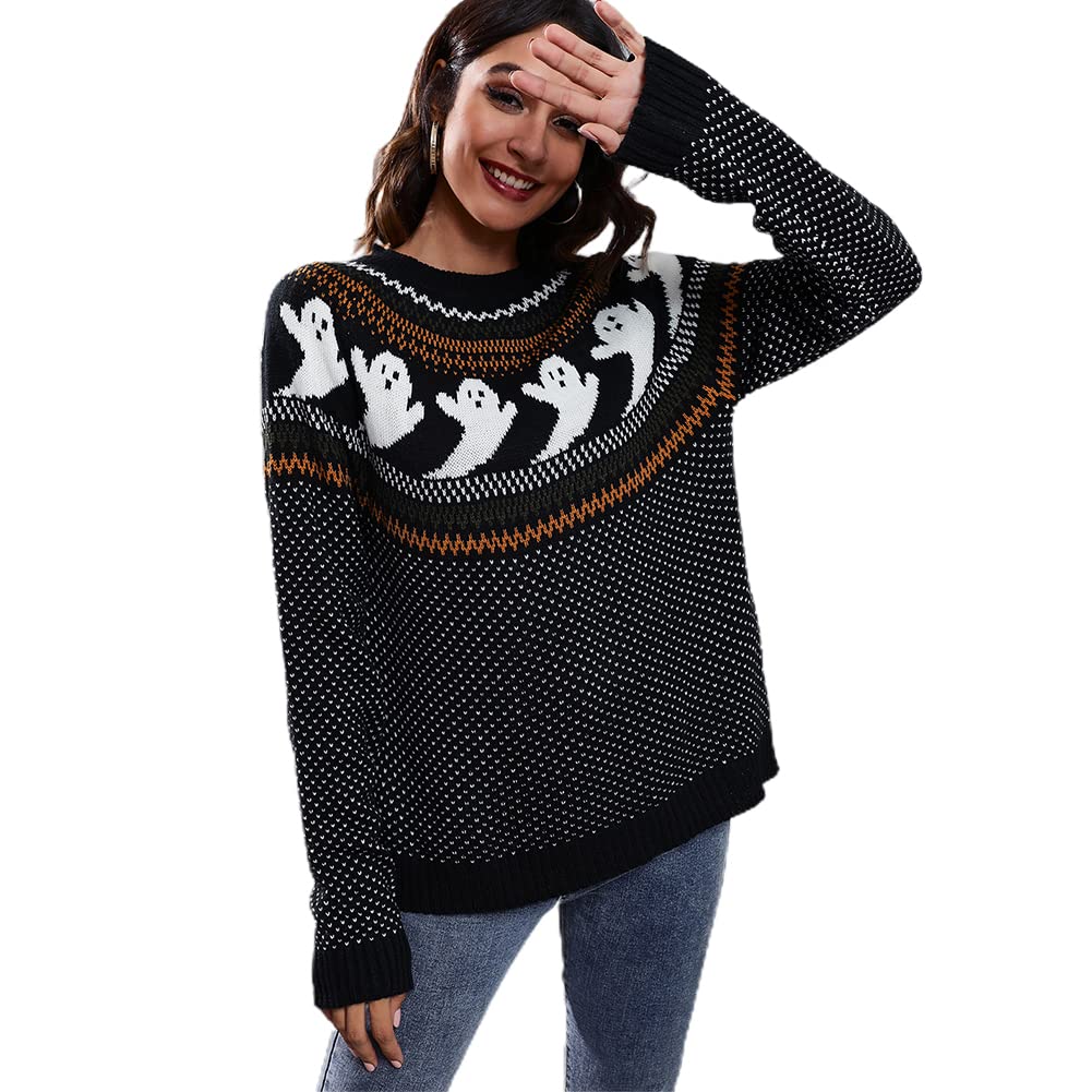 Foto 3 pulgar | Jersey Junboon Para Mujer, Vintage, Con Lunares, Diseño De Halloween, Diseño De Fantasma - Venta Internacional.