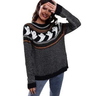 Foto 2 | Jersey Junboon Para Mujer, Vintage, Con Lunares, Diseño De Halloween, Diseño De Fantasma - Venta Internacional.