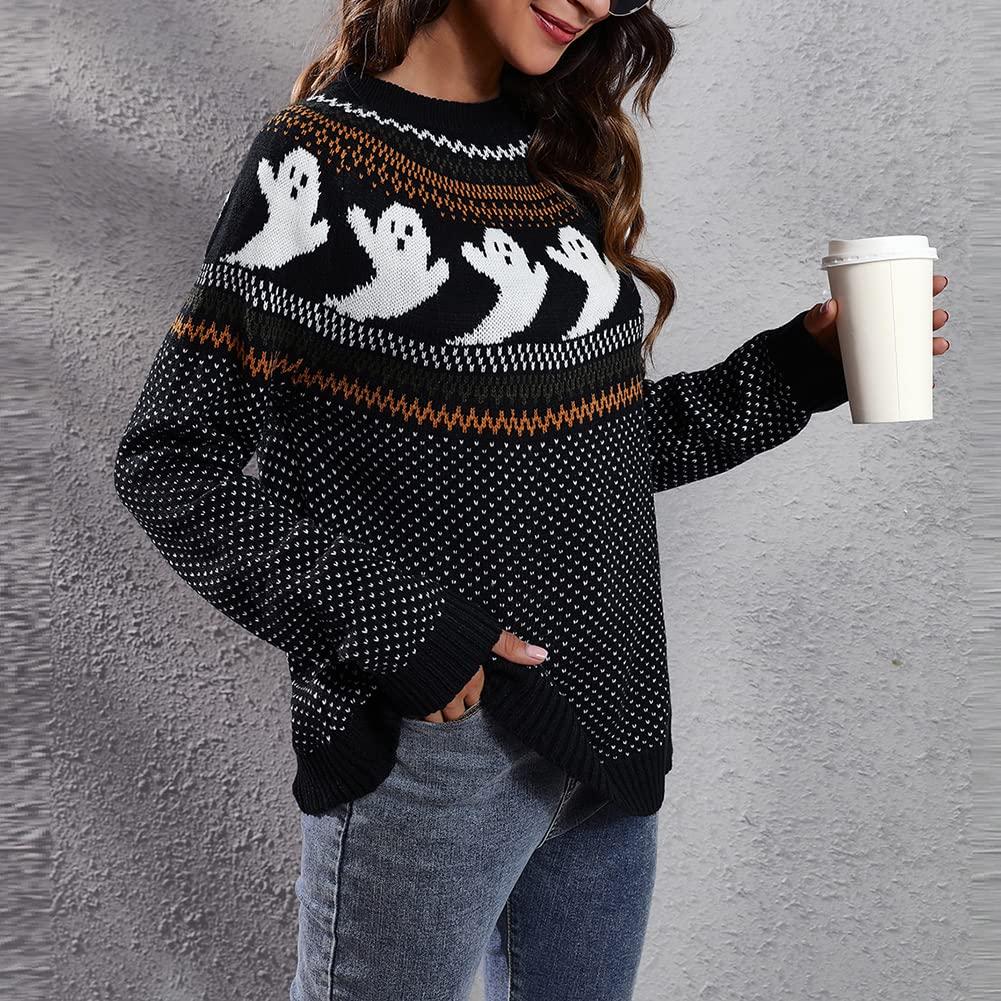 Foto 5 pulgar | Jersey Junboon Para Mujer, Vintage, Con Lunares, Diseño De Halloween, Diseño De Fantasma - Venta Internacional.