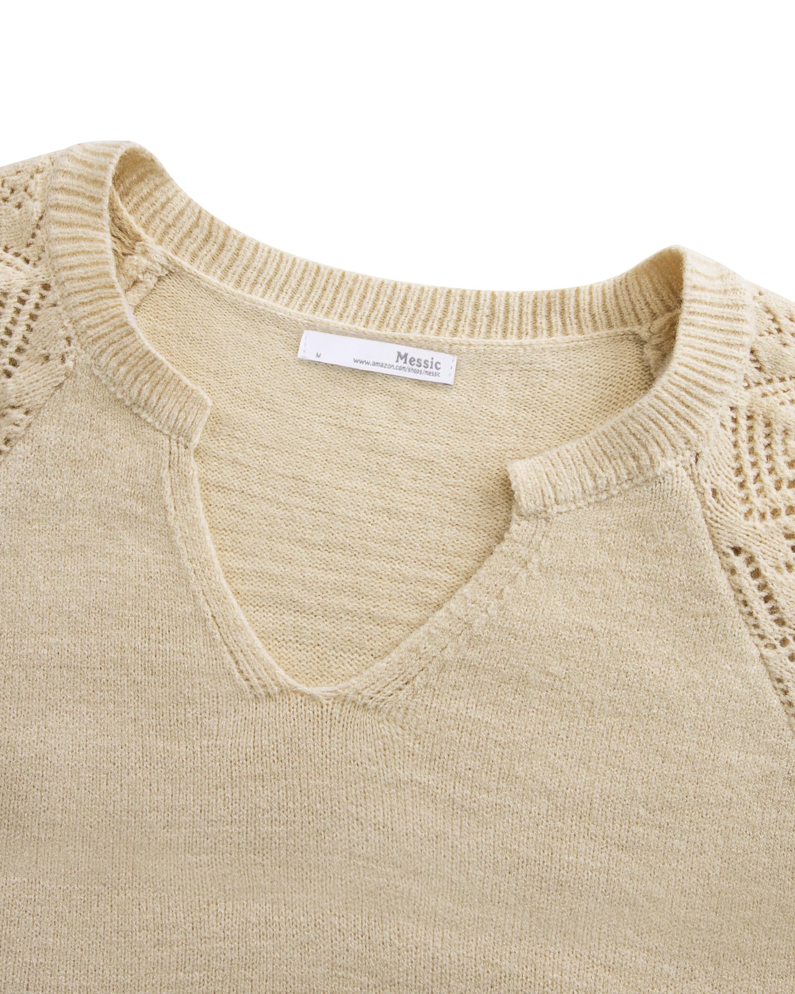 Foto 5 pulgar | Jersey Messic De Manga Larga Con Cuello En V, Color Beige, Para Mujer - Venta Internacional.