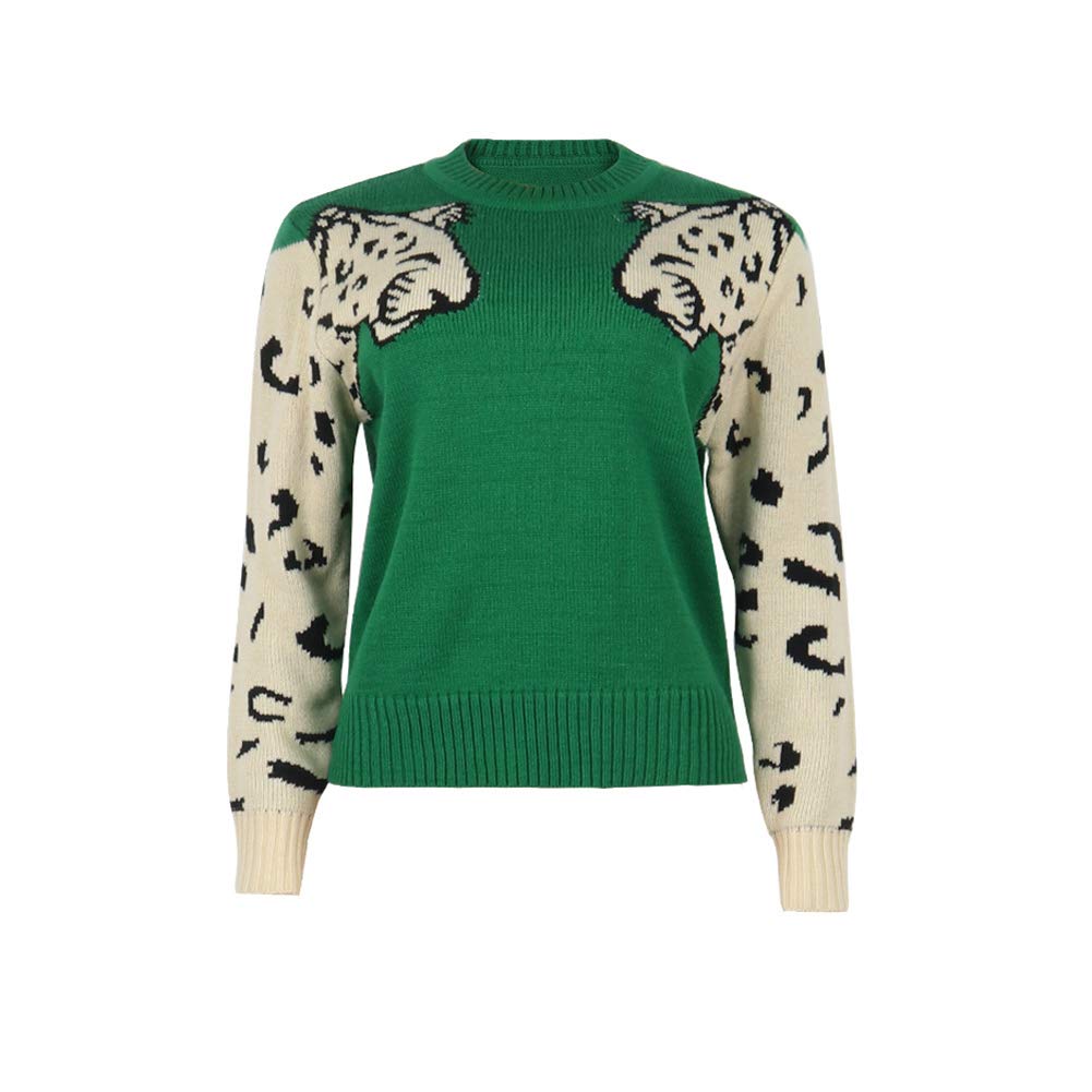 Foto 4 pulgar | Jersey Junboon Para Mujer, Casual, Con Estampado De Leopardo, Tejido Verde - Venta Internacional.