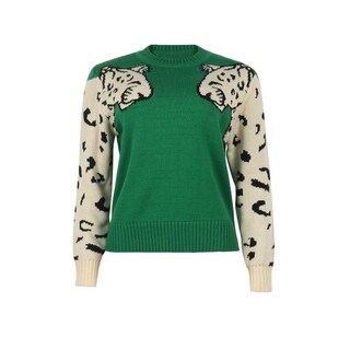 Foto 3 | Jersey Junboon Para Mujer, Casual, Con Estampado De Leopardo, Tejido Verde - Venta Internacional.