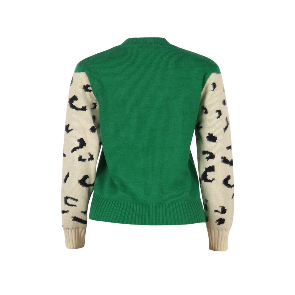 Foto 4 | Jersey Junboon Para Mujer, Casual, Con Estampado De Leopardo, Tejido Verde - Venta Internacional.