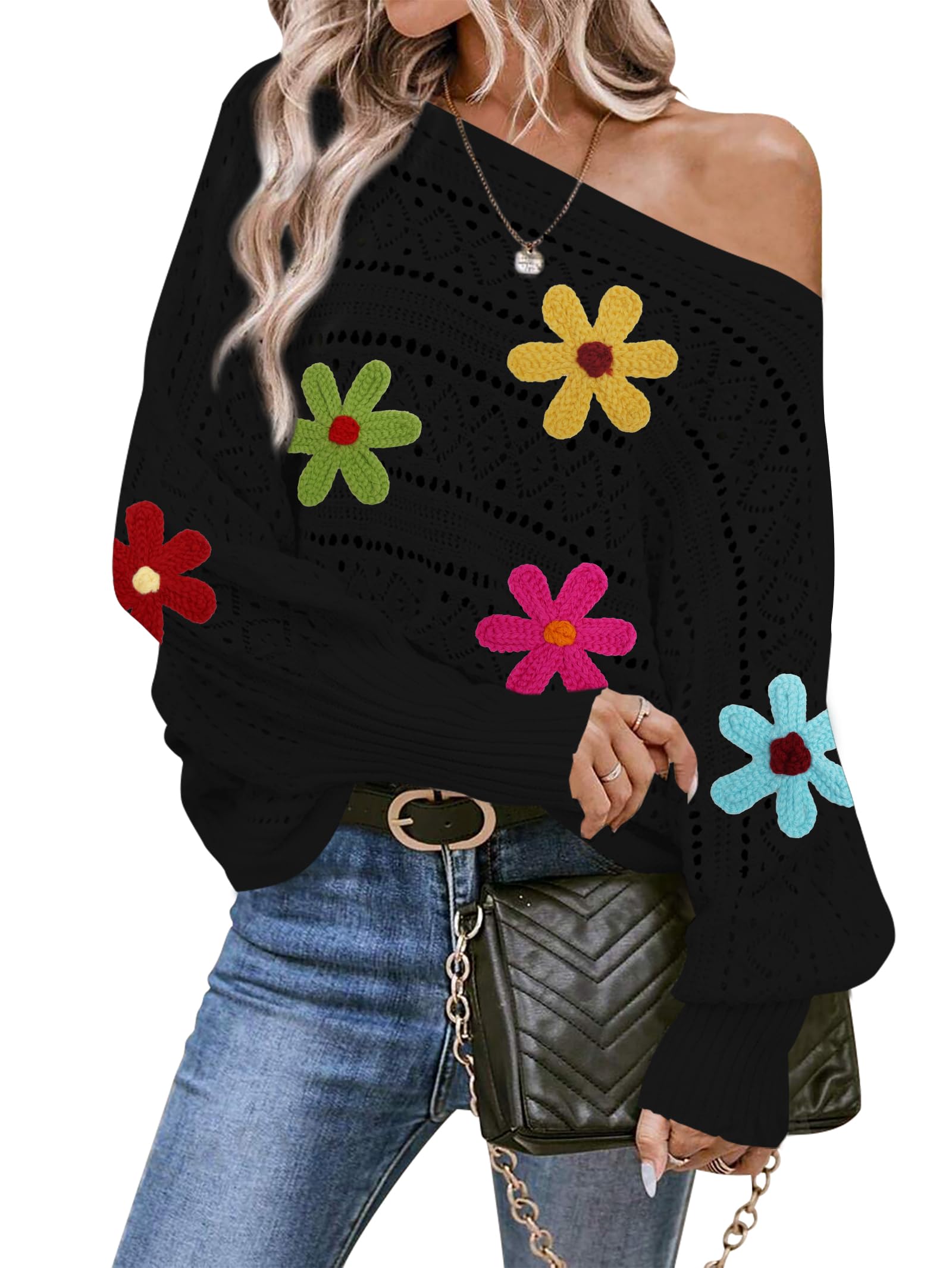 Foto 2 pulgar | Jersey Cakulo Para Mujer Con Hombros Descubiertos, Otoño 2024, Negro S - Venta Internacional.