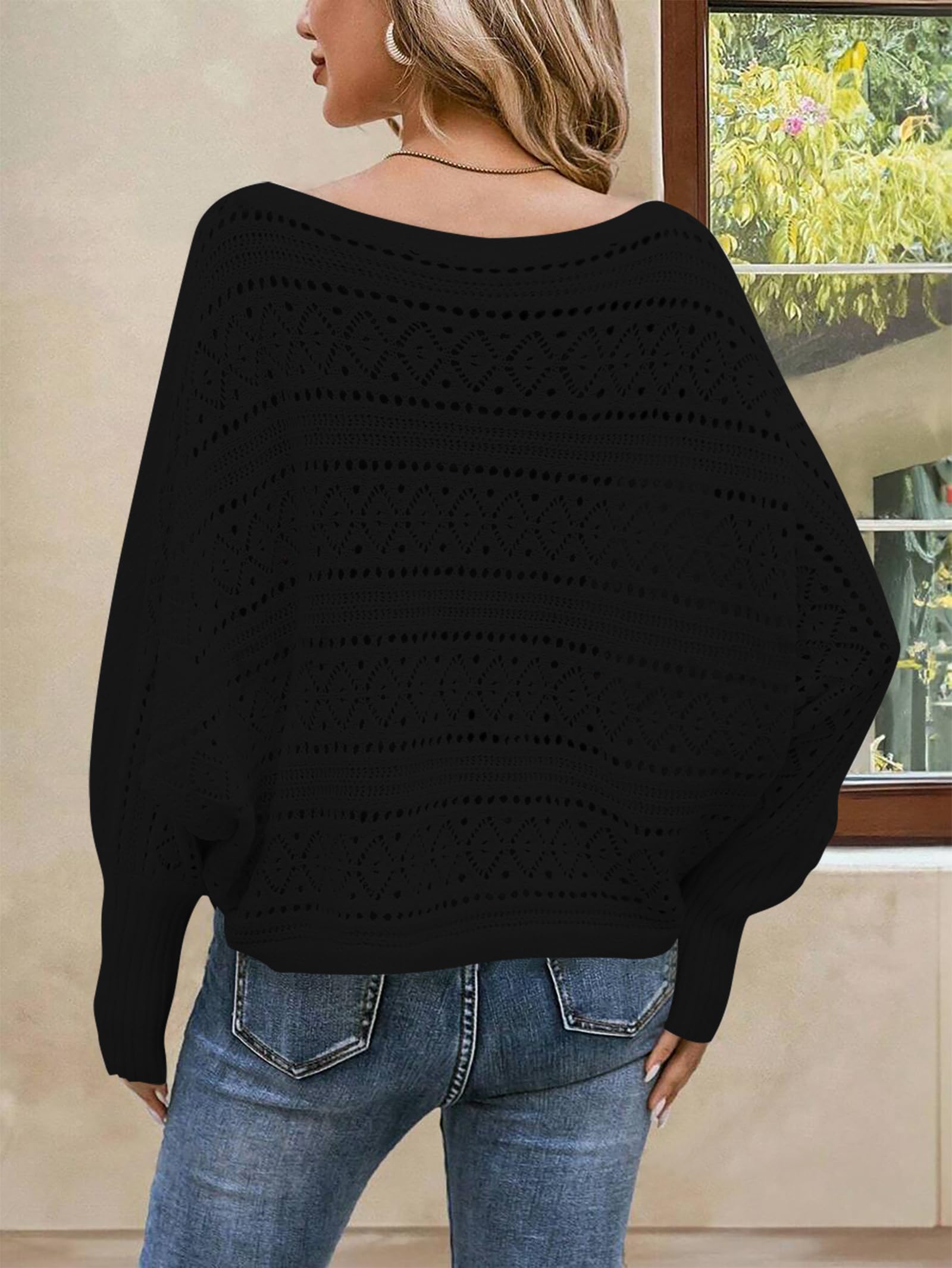 Foto 5 pulgar | Jersey Cakulo Para Mujer Con Hombros Descubiertos, Otoño 2024, Negro S - Venta Internacional.