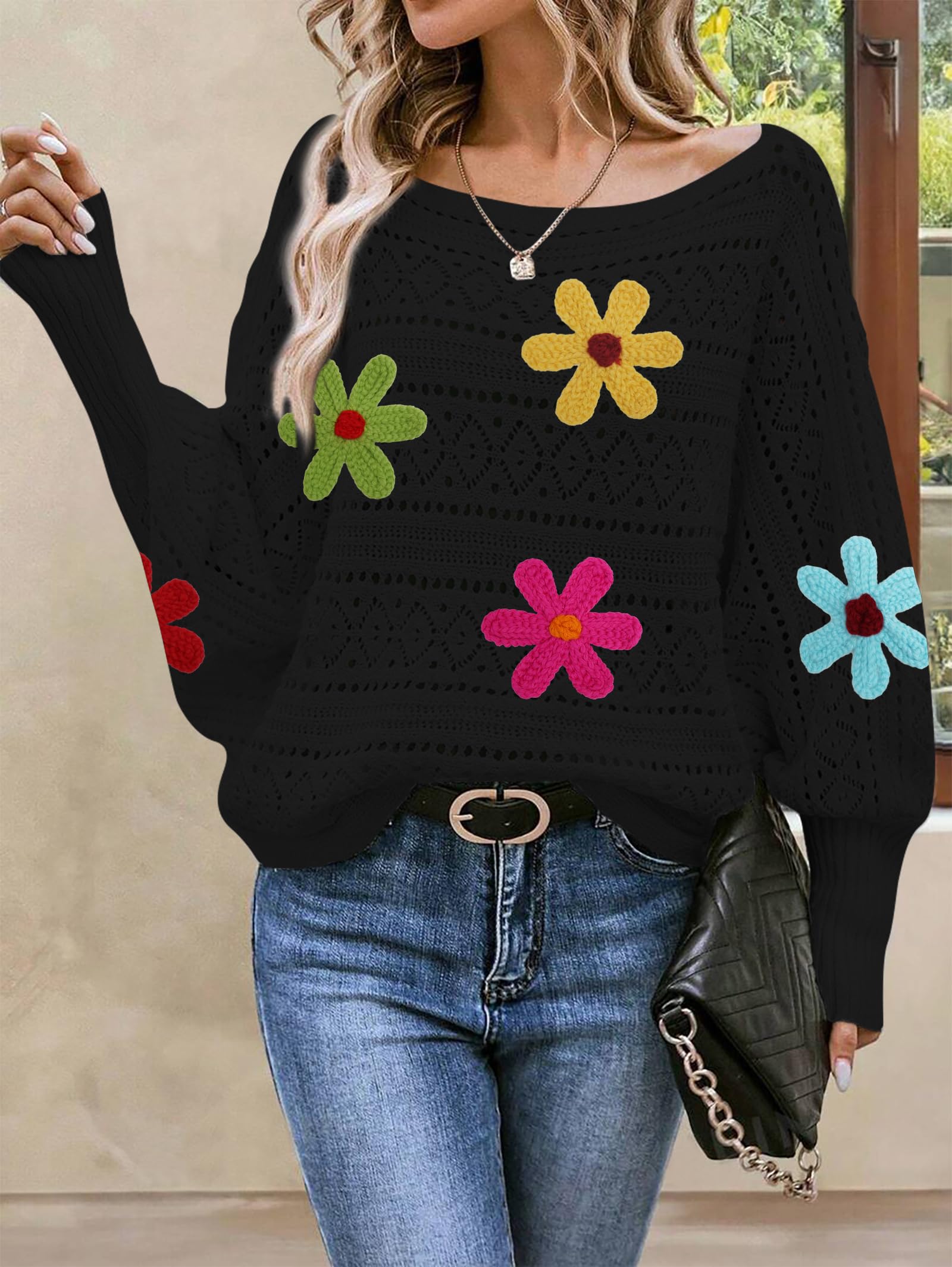 Foto 6 pulgar | Jersey Cakulo Para Mujer Con Hombros Descubiertos, Otoño 2024, Negro S - Venta Internacional.