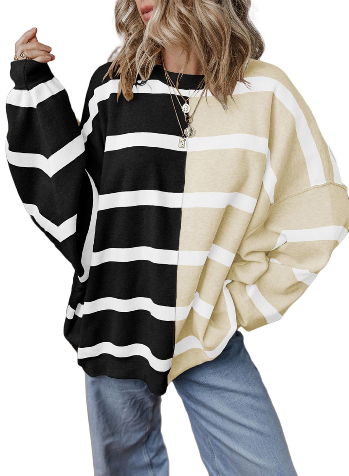 Suéteres Evaless 2024 Trend De Moda Para Mujer A Rayas Negras L - Venta Internacional.