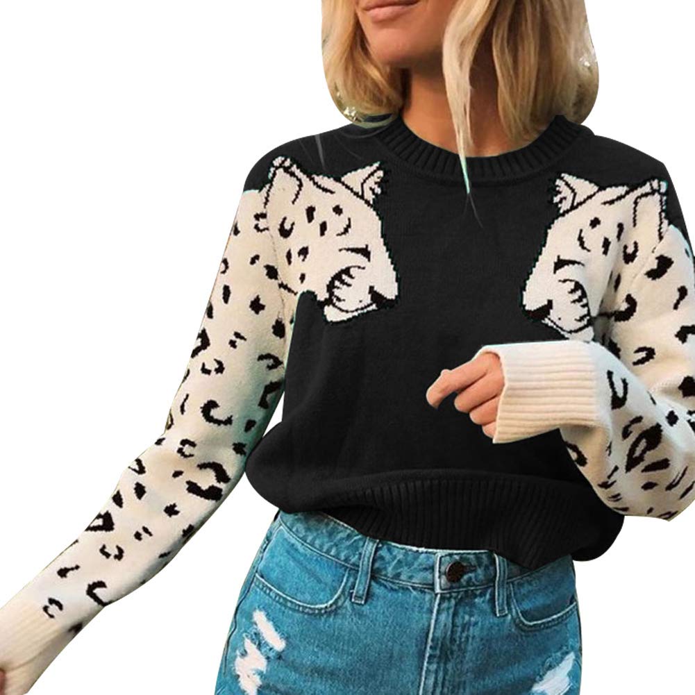 Foto 3 pulgar | Jersey Junboon Para Mujer, Casual, Con Estampado De Leopardo, Tejido Negro - Venta Internacional.