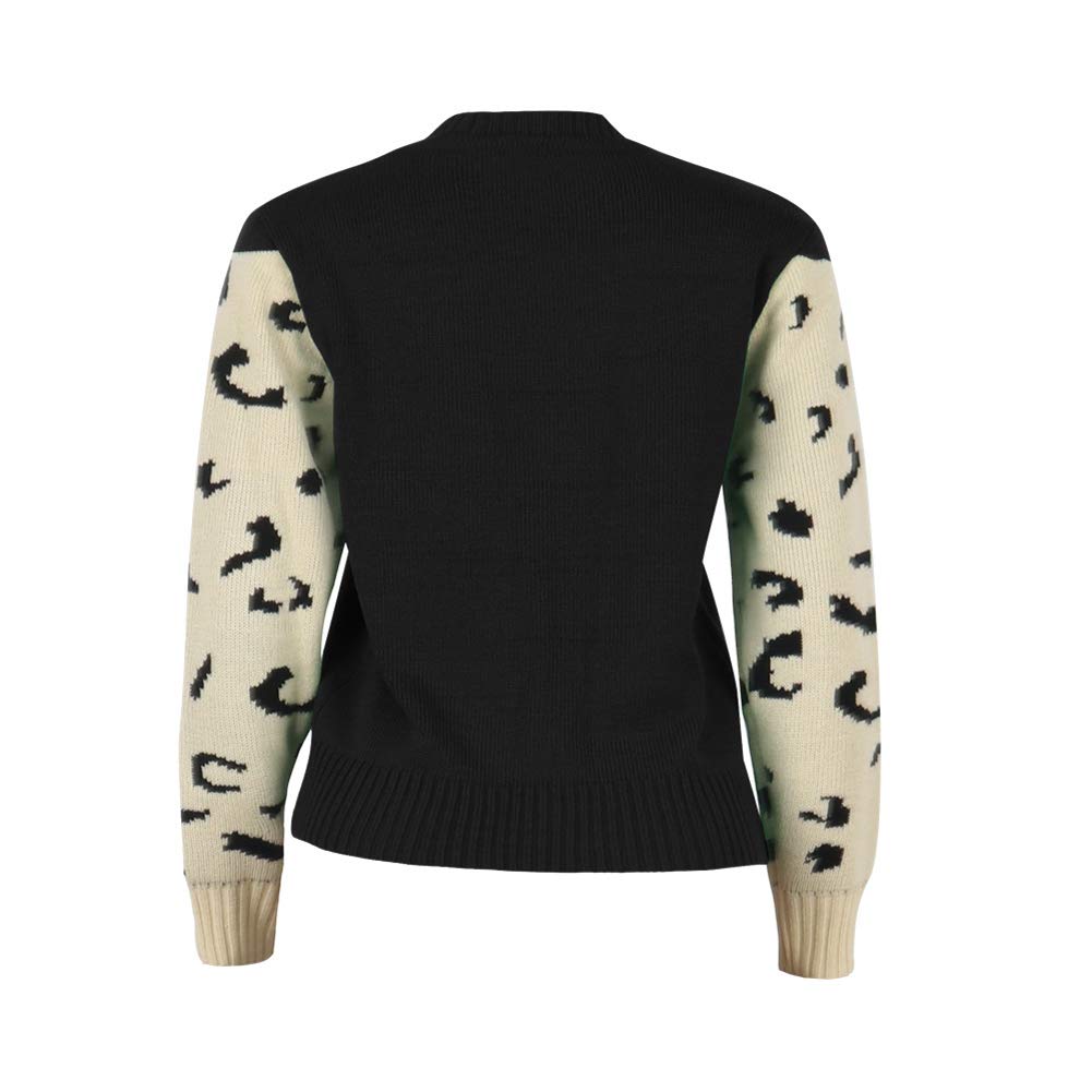 Foto 5 pulgar | Jersey Junboon Para Mujer, Casual, Con Estampado De Leopardo, Tejido Negro - Venta Internacional.
