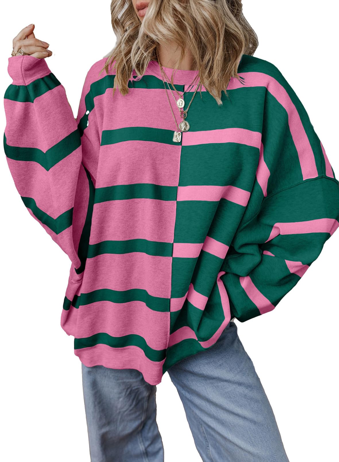 Jersey Evaless Para Mujer, A Rayas, De Punto Trenzado Grueso, Otoño-invierno - Venta Internacional.