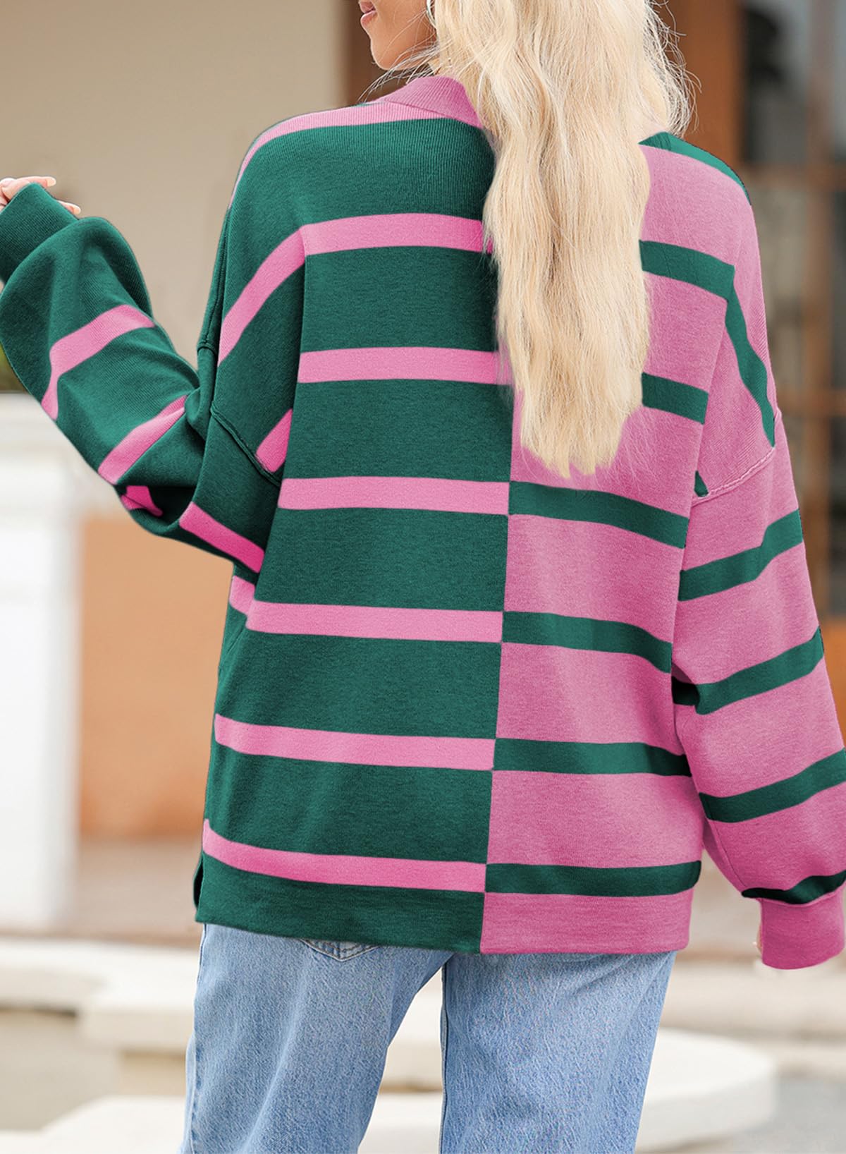 Foto 5 pulgar | Jersey Evaless Para Mujer, A Rayas, De Punto Trenzado Grueso, Otoño-invierno - Venta Internacional.