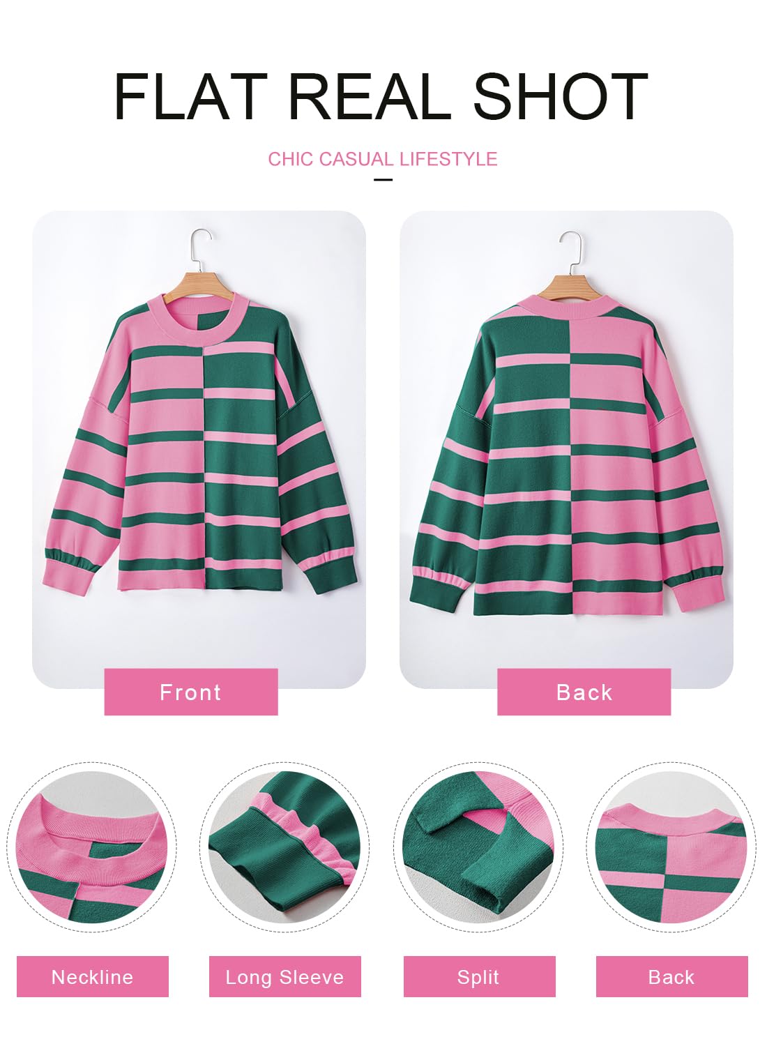 Foto 6 pulgar | Jersey Evaless Para Mujer, A Rayas, De Punto Trenzado Grueso, Otoño-invierno - Venta Internacional.