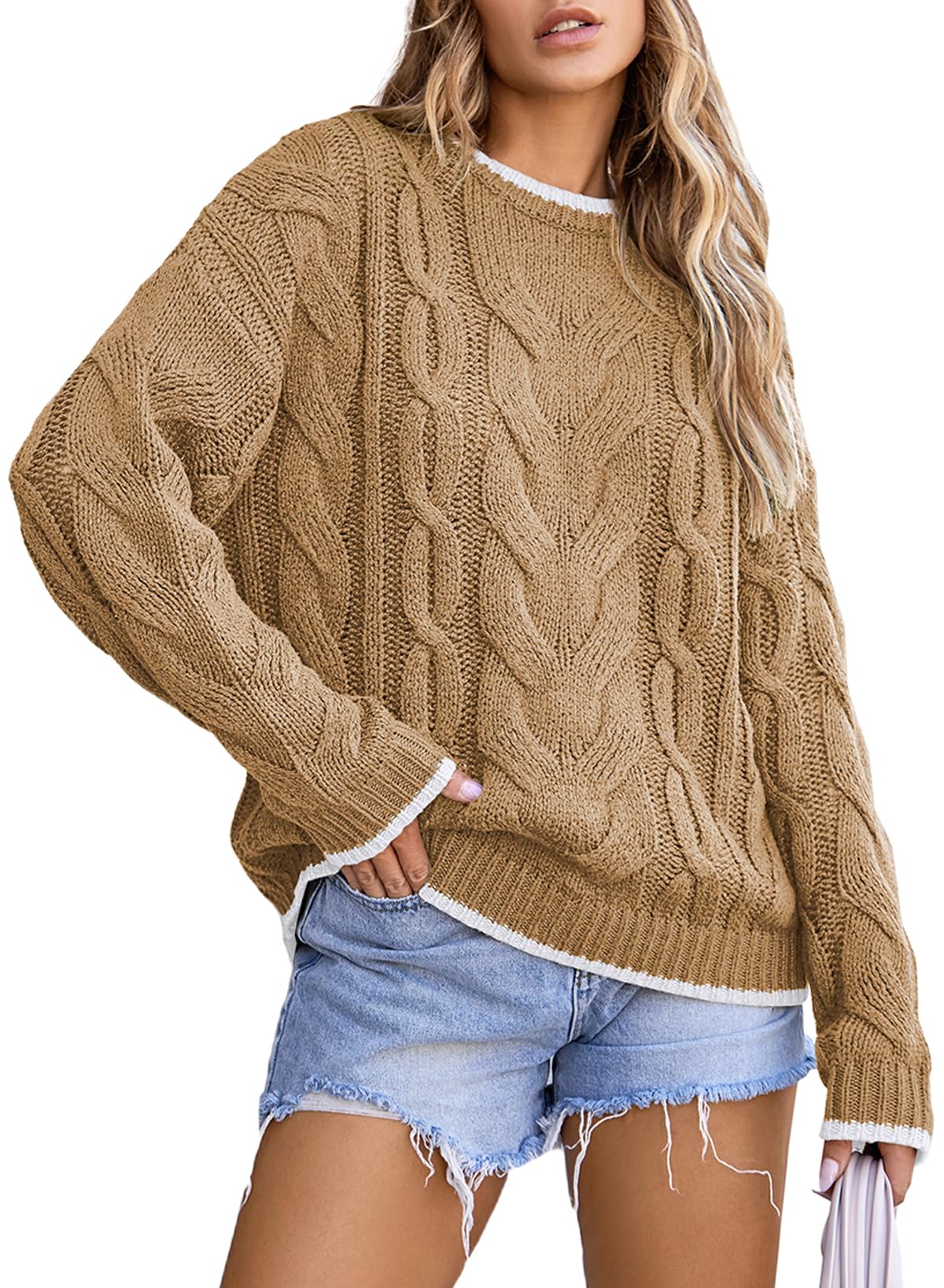 Foto 1 | Suéteres Evaless Con Cuello Redondo En Bloques De Color Y Manga Larga Para Mujer 2024 - Venta Internacional.