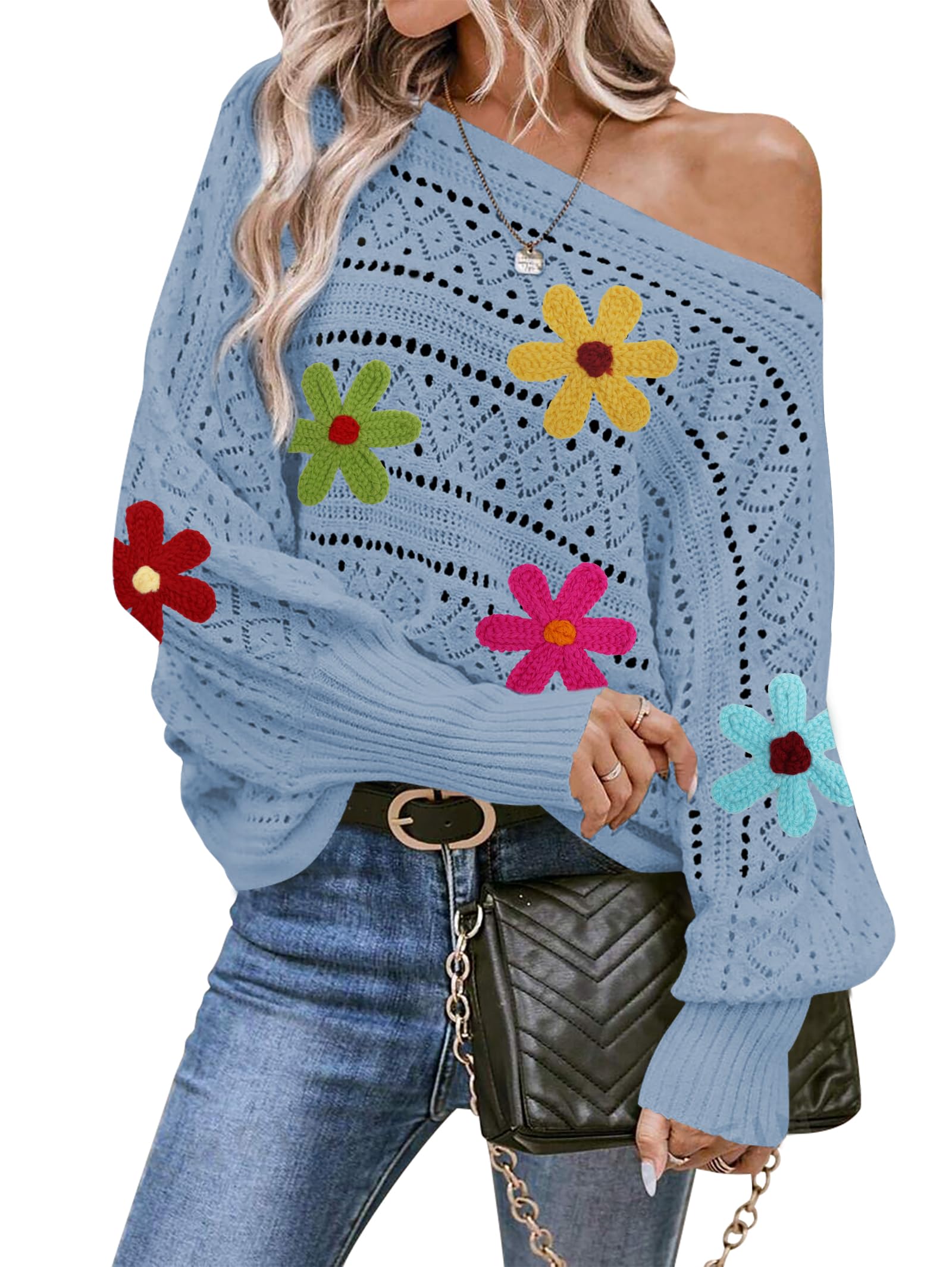 Foto 1 | Jersey Cakulo Para Mujer Con Hombros Descubiertos, Otoño 2024, Azul M - Venta Internacional.