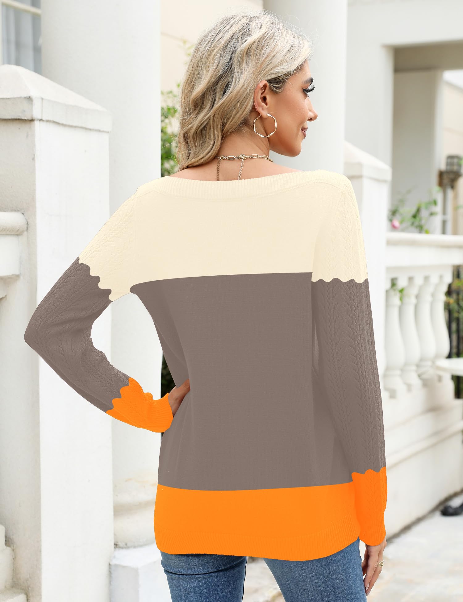 Foto 5 pulgar | Jersey Lomon Casual De Manga Larga Con Cuello Barco A Rayas Para Mujer - Venta Internacional.