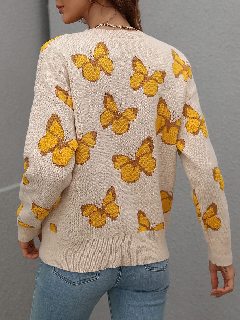 Foto 6 pulgar | Jersey Junboon Para Mujer Con Cuello Redondo Y Manga Larga Estampado - Venta Internacional.