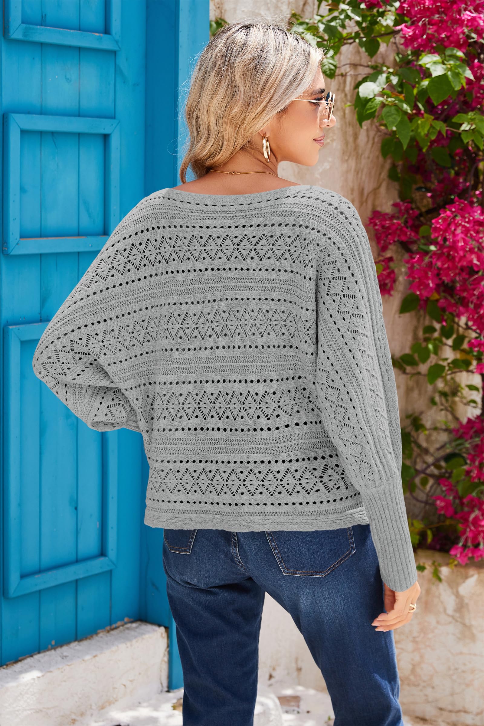 Foto 5 pulgar | Jersey Cakulo Para Mujer Con Hombros Descubiertos, Otoño 2024, Gris S - Venta Internacional.