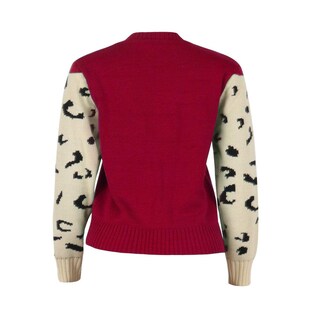 Foto 4 | Jersey Junboon Para Mujer, Casual, Con Estampado De Leopardo, Tejido Rojo - Venta Internacional.