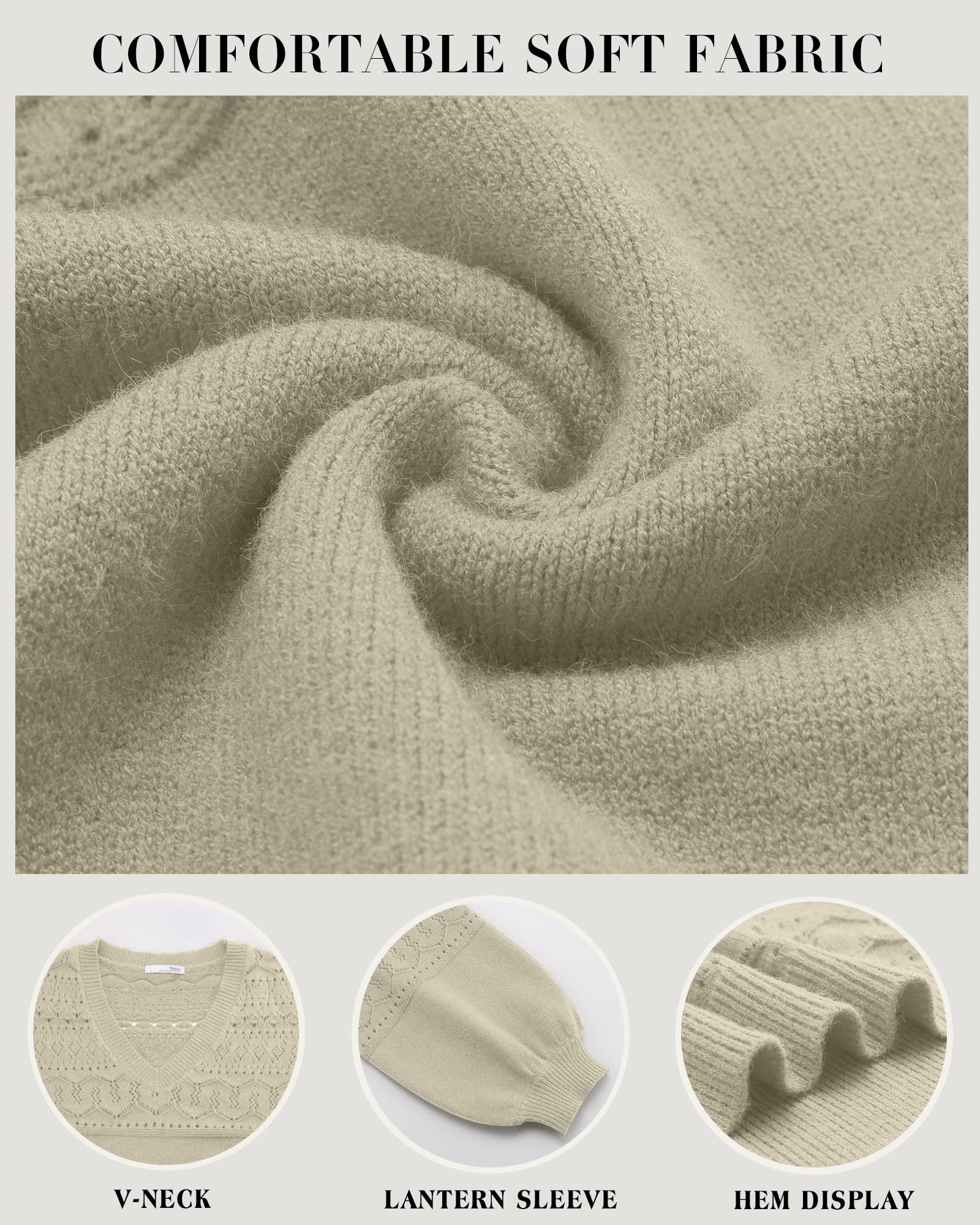 Foto 6 pulgar | Jersey Messic Para Mujer, Cuello En V, Ligero, Beige, Talla Xxl - Venta Internacional.