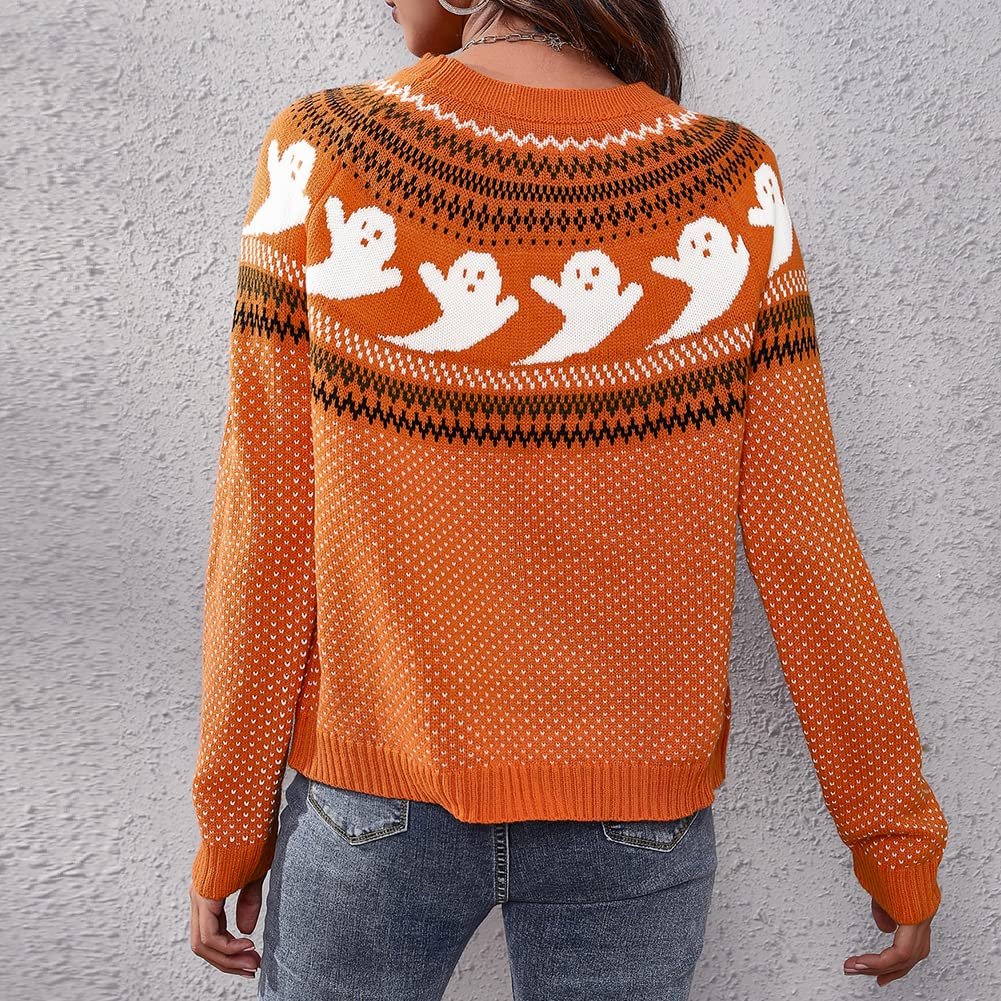 Foto 6 pulgar | Jersey Junboon Para Mujer, Vintage, Con Lunares, Diseño De Halloween, Diseño De Fantasma - Venta Internacional.
