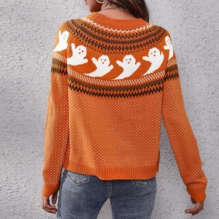 Foto 5 | Jersey Junboon Para Mujer, Vintage, Con Lunares, Diseño De Halloween, Diseño De Fantasma - Venta Internacional.