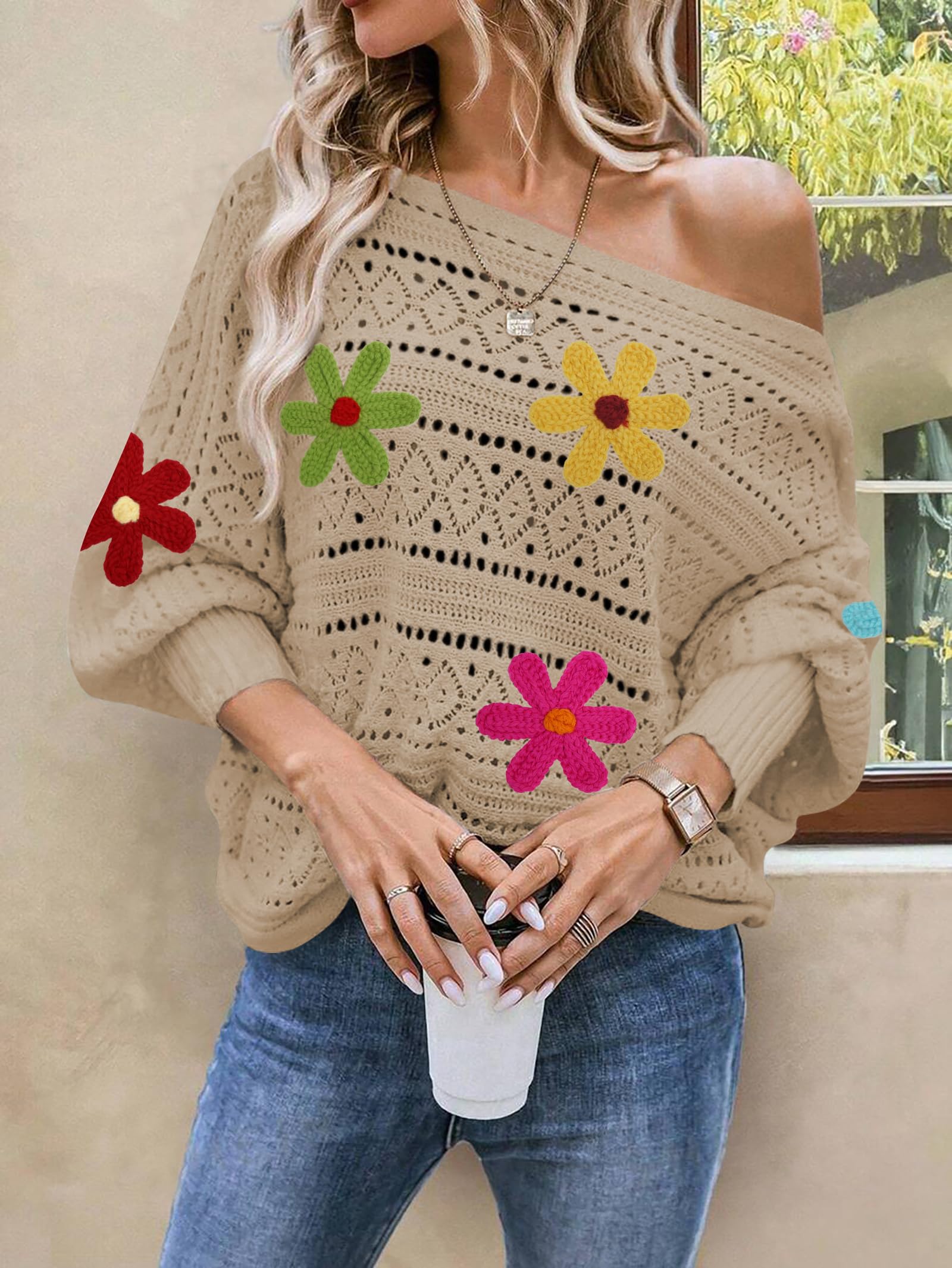 Foto 3 | Jersey Cakulo Para Mujer Con Hombros Descubiertos, Otoño 2024, Color Albaricoque S - Venta Internacional.