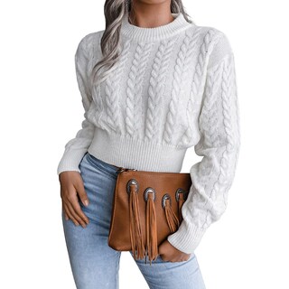 Foto 1 | Jersey Junboon Para Mujer, Cuello Redondo, Manga Larga, Punto Torcido - Venta Internacional.