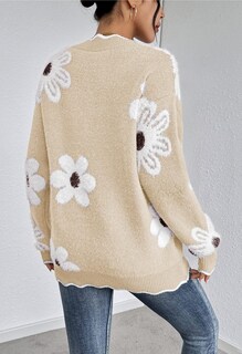 Foto 6 | Jersey Rosa De Punto Queen Con Cuello En V Y Fuzzy Para Mujer - Venta Internacional.