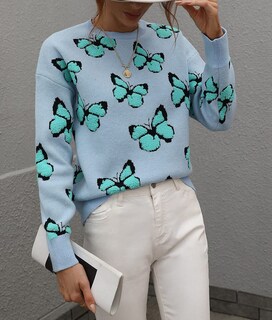 Foto 3 | Jersey Junboon Para Mujer Con Cuello Redondo Y Manga Larga Estampado - Venta Internacional.