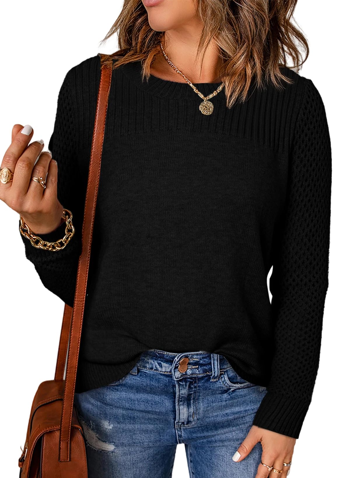 Foto 2 pulgar | Jersey Evaless Para Mujer, Moderno, De Otoño, Negro, Talla S - Venta Internacional.
