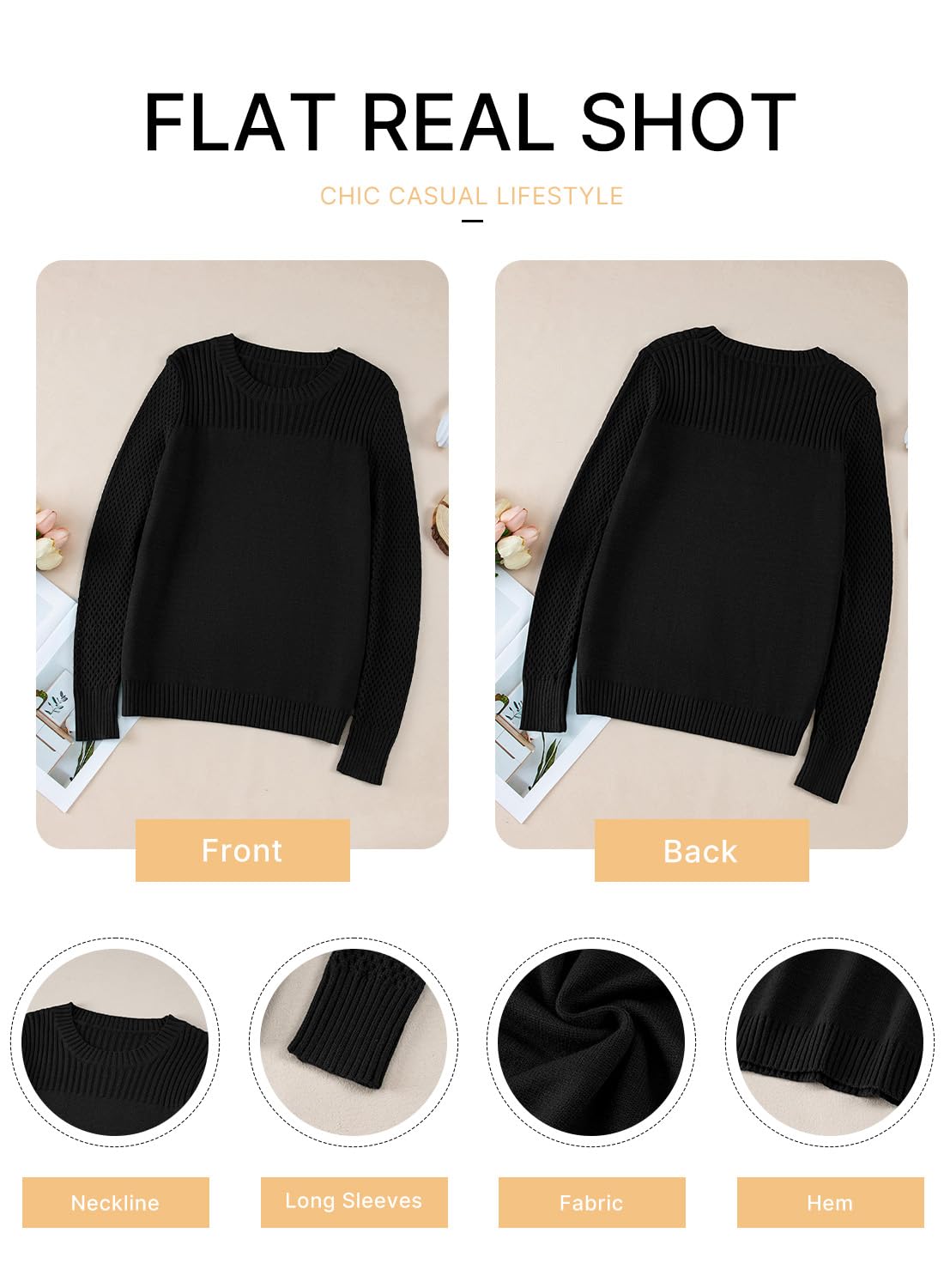 Foto 6 pulgar | Jersey Evaless Para Mujer, Moderno, De Otoño, Negro, Talla S - Venta Internacional.