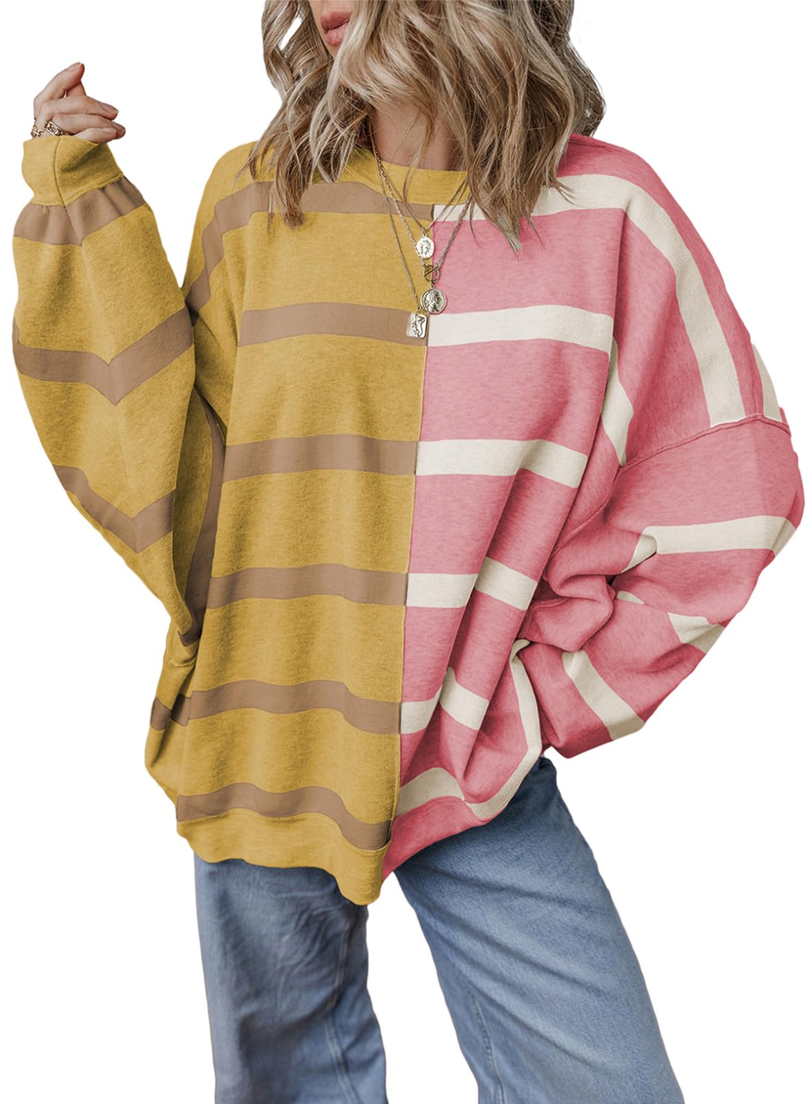 Foto 2 pulgar | Jersey Evaless De Punto Trenzado Extragrande A La Moda Para Mujer, Moderno, Rosa - Venta Internacional.