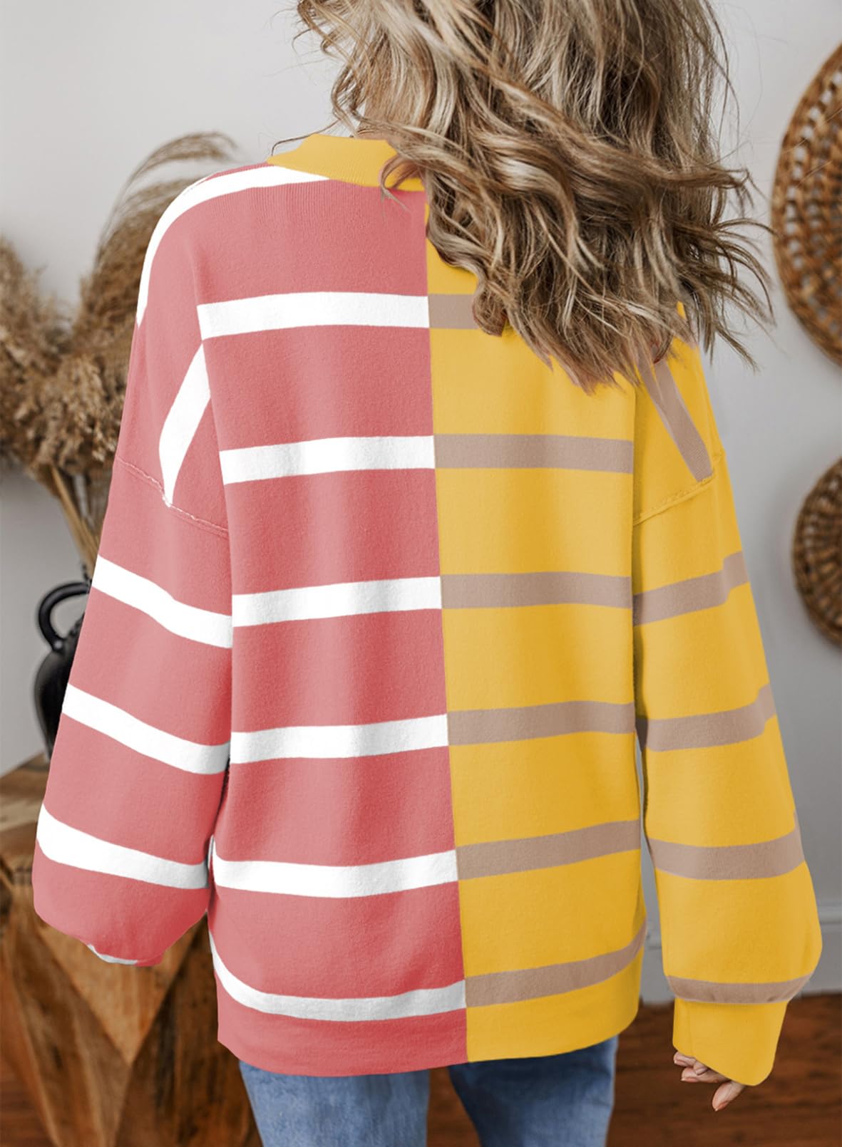 Foto 5 pulgar | Jersey Evaless De Punto Trenzado Extragrande A La Moda Para Mujer, Moderno, Rosa - Venta Internacional.