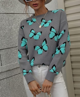 Foto 2 | Jersey Junboon Para Mujer Con Cuello Redondo Y Manga Larga Estampado - Venta Internacional.
