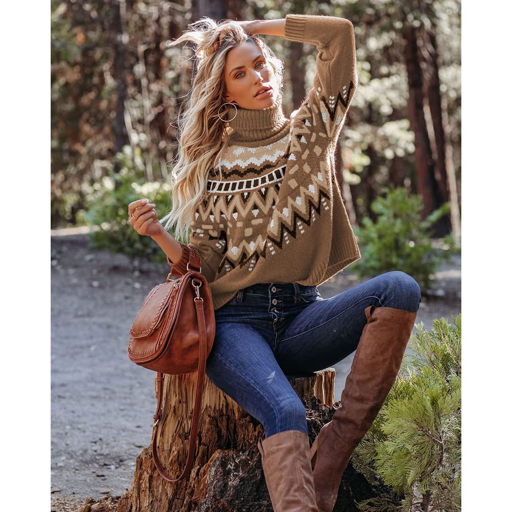 Foto 4 | Jersey Junboon Vintage Con Cuello Alto Y Bloques De Colores A Rayas Para Mujer - Venta Internacional.