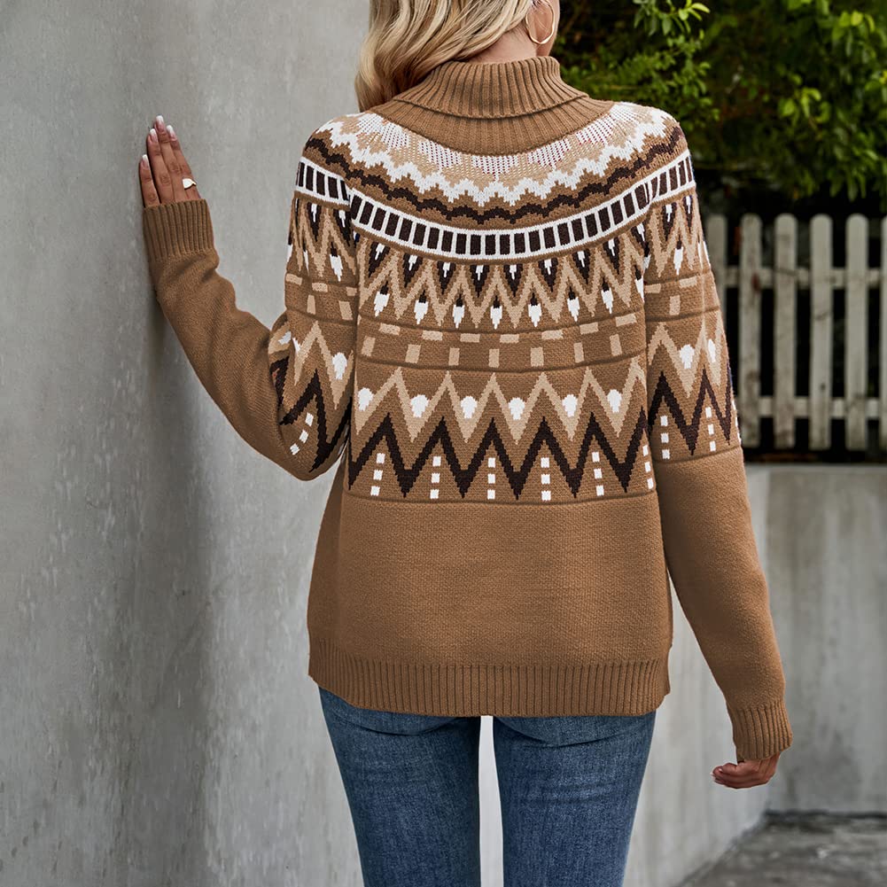 Foto 6 pulgar | Jersey Junboon Vintage Con Cuello Alto Y Bloques De Colores A Rayas Para Mujer - Venta Internacional.