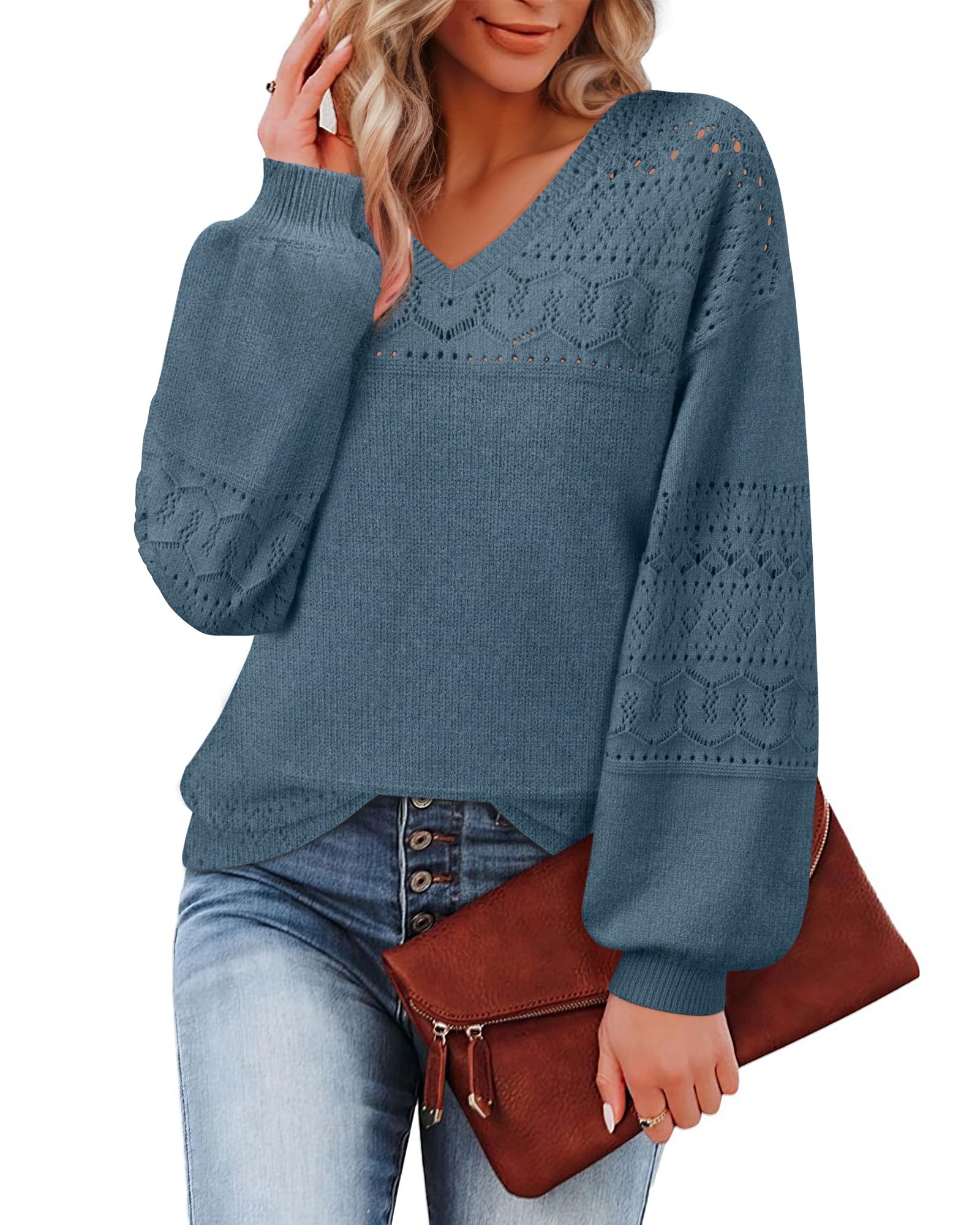 Foto 3 pulgar | Suéter Azul Messic para Mujer - Venta Internacional