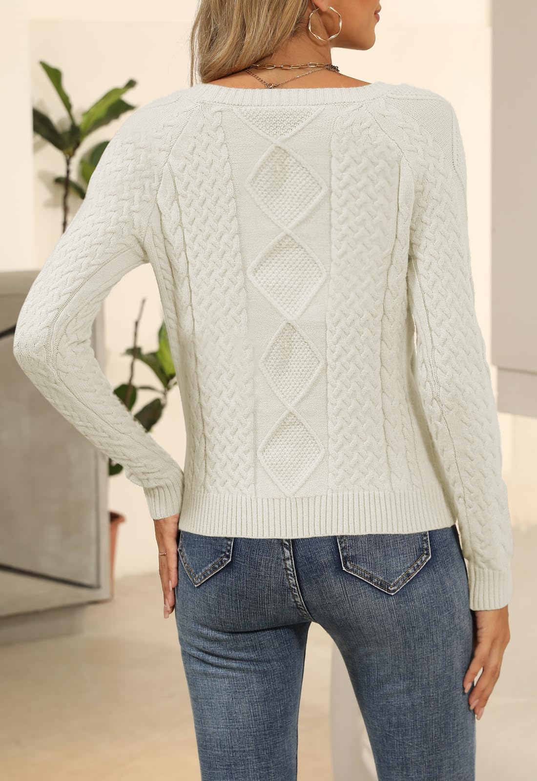 Foto 5 | Jersey Cakulo Para Mujer, Otoño 2024, Tejido Trenzado, Vintage - Venta Internacional.
