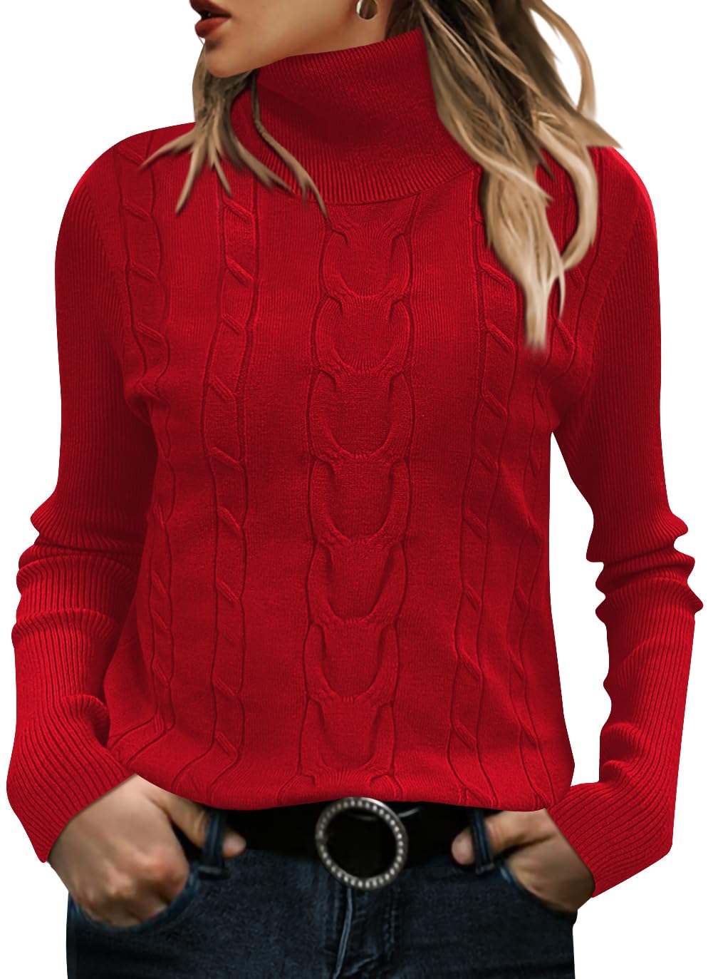 Foto 2 pulgar | Jersey Qacohu 2024 Para Mujer, Cuello Alto, Tejido, Rojo, Talla Xl - Venta Internacional.